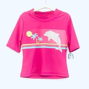 NWT CARTER'S Glitter Dolphin UPF 50+ Rashguard Sz 7